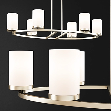 Elegant Oval Chandelier: Daimlen 3D model image 1 