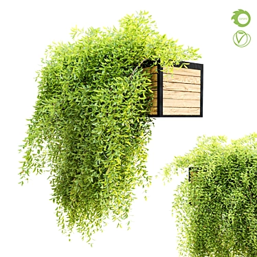 Wooden Hanging Plant Pot 3D model image 1 