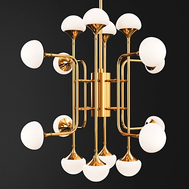 Elegant Brass Fleming Chandelier 3D model image 1 