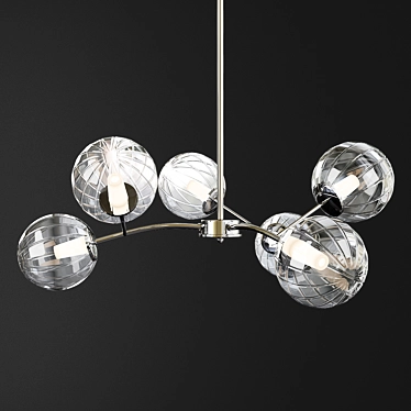 Stunning Chrome Nightstar Chandelier 3D model image 1 