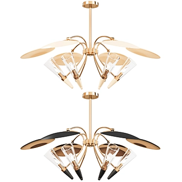 Elegant 6-Light Chandelier: Illuminate Your Space with Style 3D model image 1 