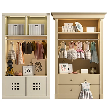 Kid's Decor Wardrobe 3D model image 1 