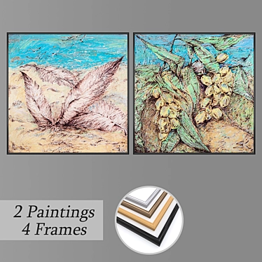 Elegant Wall Painting Set 3D model image 1 