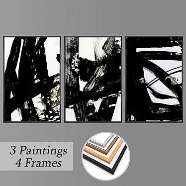 Contemporary Wall Art Set 3D model image 1 