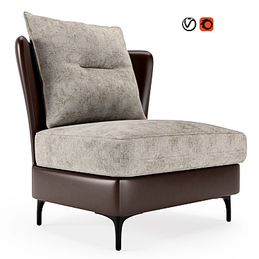 Elegant Voltaire Armchair 3D model image 1 