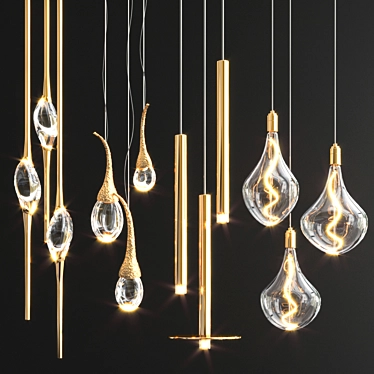 Elegant Hanging Light Set 3D model image 1 