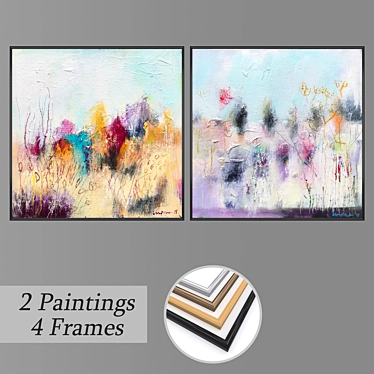 Abstract Wall Painting Set 3D model image 1 