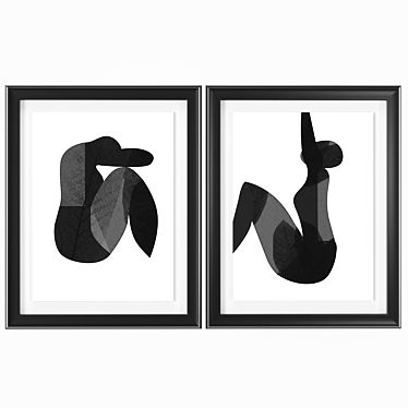 Abstract Nude Woman Framed Art 3D model image 1 