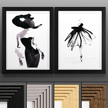 Sleek Art Frame 553: 2 Frames, 4 Textures! 3D model image 1 