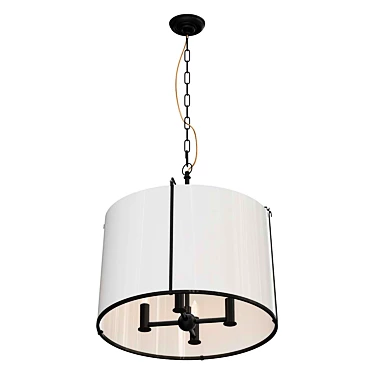 Sleek Metal Loft Chandelier 3D model image 1 