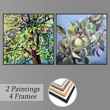 Elegant Wall Art Set with Multiple Frames 3D model image 1 