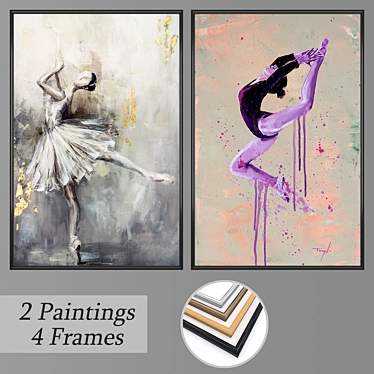 Diverse Framed Wall Art Set 3D model image 1 