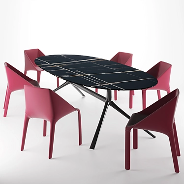 Mondrian Manta Table Set 3D model image 1 