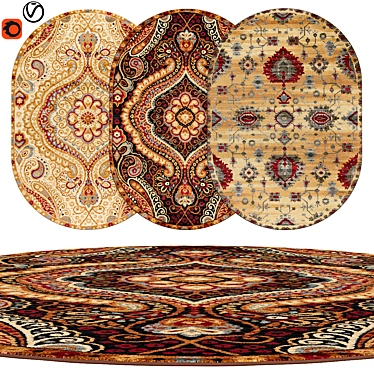 Premium Oval Rugs | Luxurious Textures 3D model image 1 