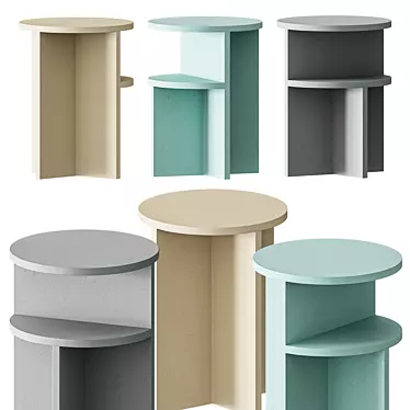 Muuto Halves: Modern Geometric Side Table 3D model image 1 