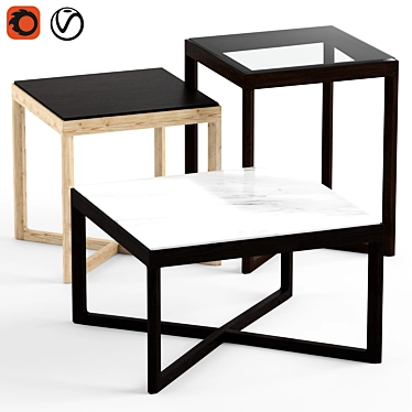 Sleek Knoll Krusin Coffee Tables 3D model image 1 