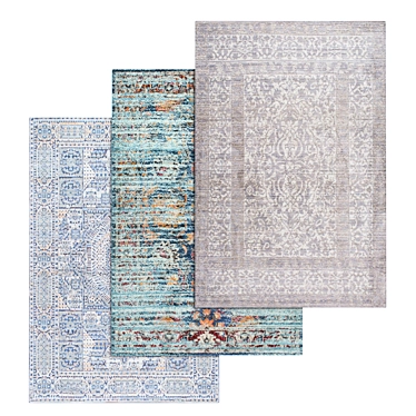 Luxury Rug Collection: Set of 3 High-Quality Carpets 3D model image 1 