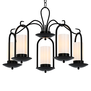 Onyx Faux Stone Candle Chandelier 3D model image 1 