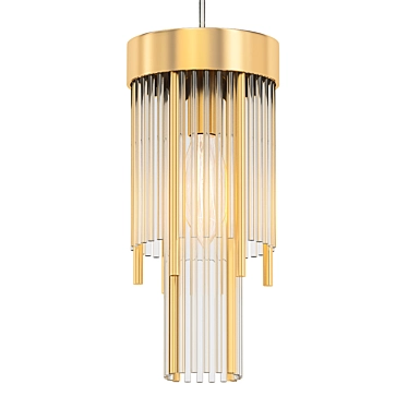 Glass and Stripes Pendant Light 3D model image 1 