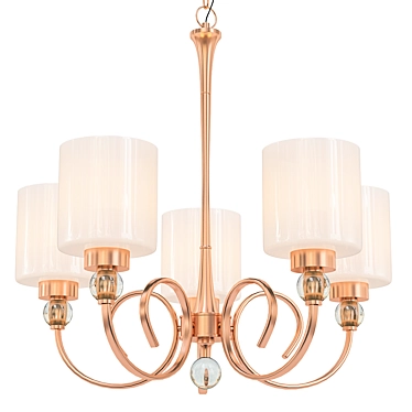 Vintage-inspired Brass Chandelier 3D model image 1 