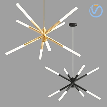 Sleek 60cm Wanda LED Pendant 3D model image 1 