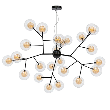 Boho Glass Pendant Chandelier 3D model image 1 