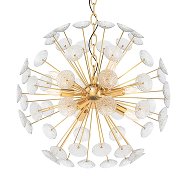 Sleek Sputnik White Glass Chandelier 3D model image 1 