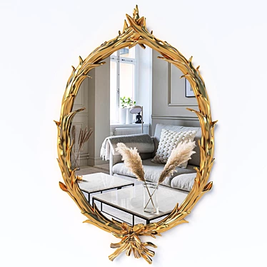 Golden Bua Wall Mirror 3D model image 1 