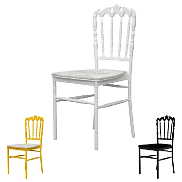 Elegant Tiffany Chair: White, Gold, Black 3D model image 1 