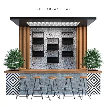 Restaurant Bar 1.6: Modern Bar Zone for Restaurants & Cafes 3D model image 1 