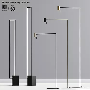 Sleek Nordic Floor Lamp 3D model image 1 