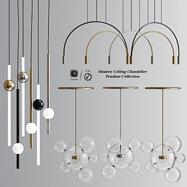 Modern Ceiling Chandelier Pendant: Elegant Illumination 3D model image 1 