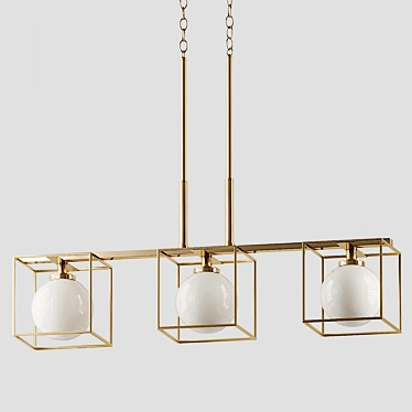 Elegant Cowen Brushed Gold Chandelier 3D model image 1 