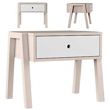 Contemporary Dale 1 Drawer Bedside Table 3D model image 1 