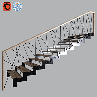 12-Step Staircase 3D model image 1 