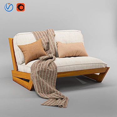 Sunset Teak Lounge Sofa 3D model image 1 