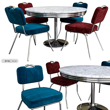 Vintage Raleigh Retro Dining Set 3D model image 1 