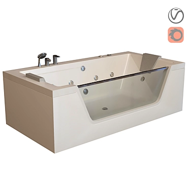 Elegant Glass Bathtub 3D model image 1 