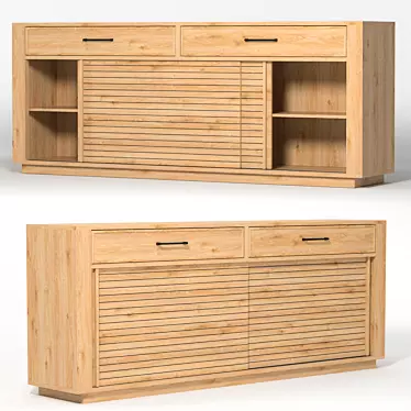 Natural Line Buffet: Sleek Design, Perfect for Any Space 3D model image 1 