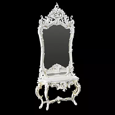 Elegant Reflective Classic Mirror 3D model image 1 