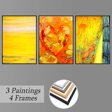 Versatile Wall Art Set with Multiple Frames 3D model image 1 