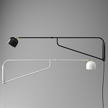 Pholc Bellman Wall Lamp: Sleek Design, Adjustable Arm, Tiltable Shade 3D model image 1 