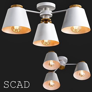 SCAD 3 Plafon Pendant Light 3D model image 1 