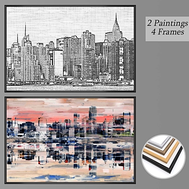 Elegant Wall Art Set: No 2443 3D model image 1 