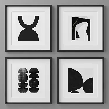 Modern Abstract Photo Frames Set 3D model image 1 