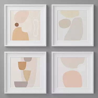 Modern Abstract Photo Frames Set 3D model image 1 