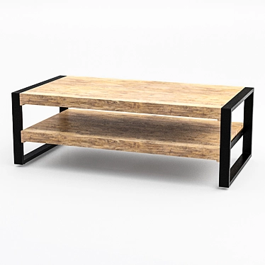 Modern Mango Wood and Metal Coffee Table 3D model image 1 