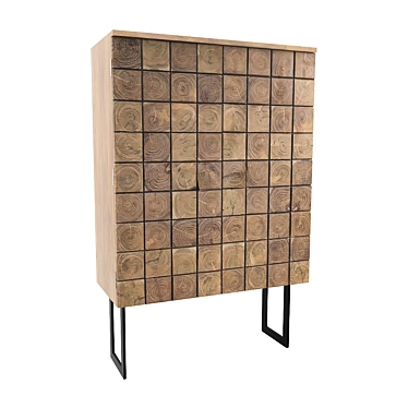 Sirocco Acacia Wood Cabinet 3D model image 1 