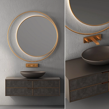 Contemporary Bathroom Vanity Set 3D model image 1 