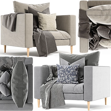 Modern Single Sofa: Stylish & Comfortable 3D model image 1 